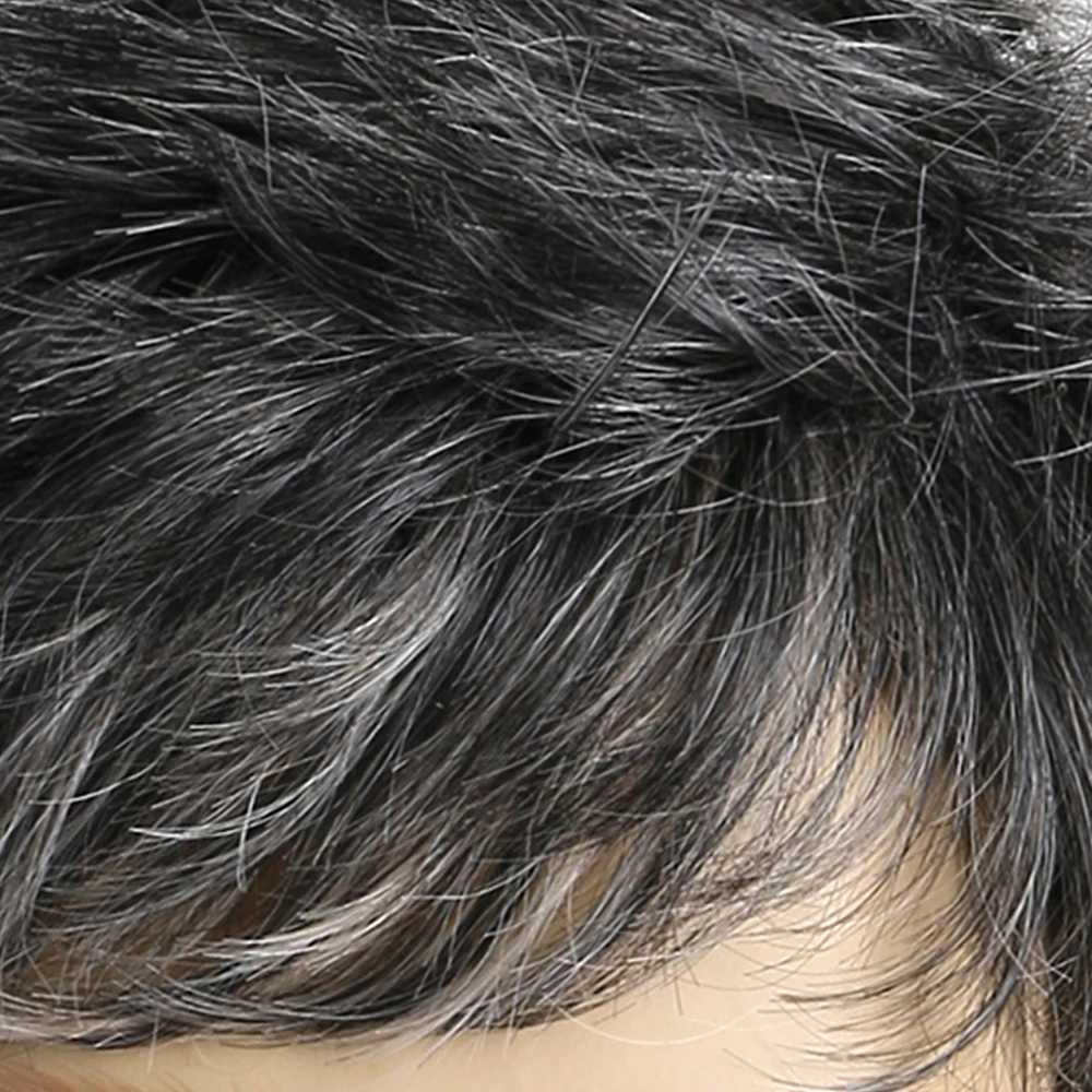 Синтетические парики Парики для мужчин Синтетические короткие прямые волосы с челкой Натуральные черные смешанные серые парики Косплей Ежедневное использование Парики из термостойкого волокна 240328 240327