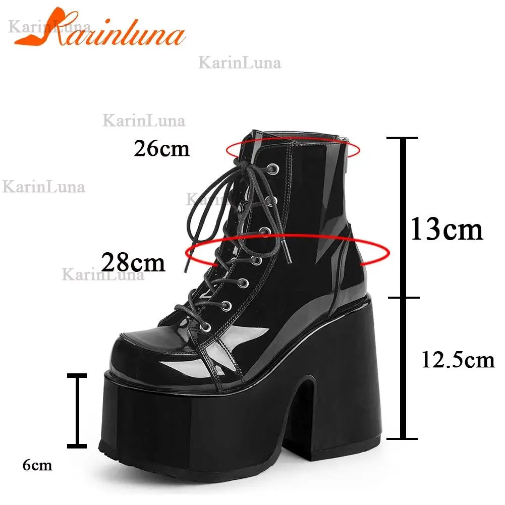 Stivali karinluna 2021 Nuovo marca Blocco cool di grande qualità piattaforma in stile gotico stivali da donna in stile casual accogliente scarpe scarpe caviglia