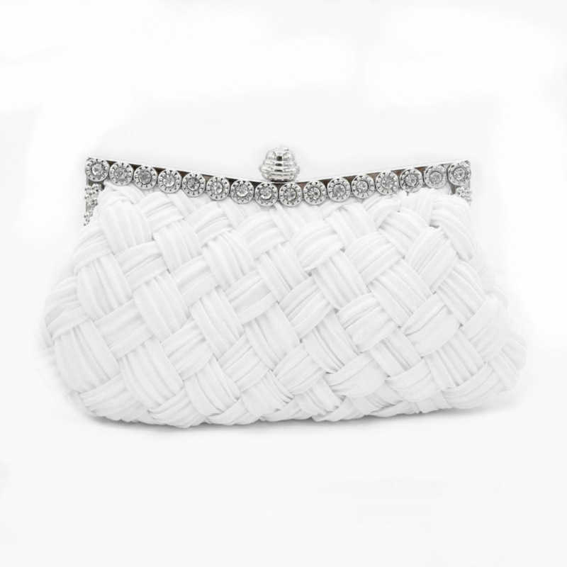 Top Sacs à bandoulière Tissé Designer Sacs à main Sac fourre-tout Strass Dîner Sac Diamant Incrusté Main Robe Plissée Femmes Designer Sac 240311