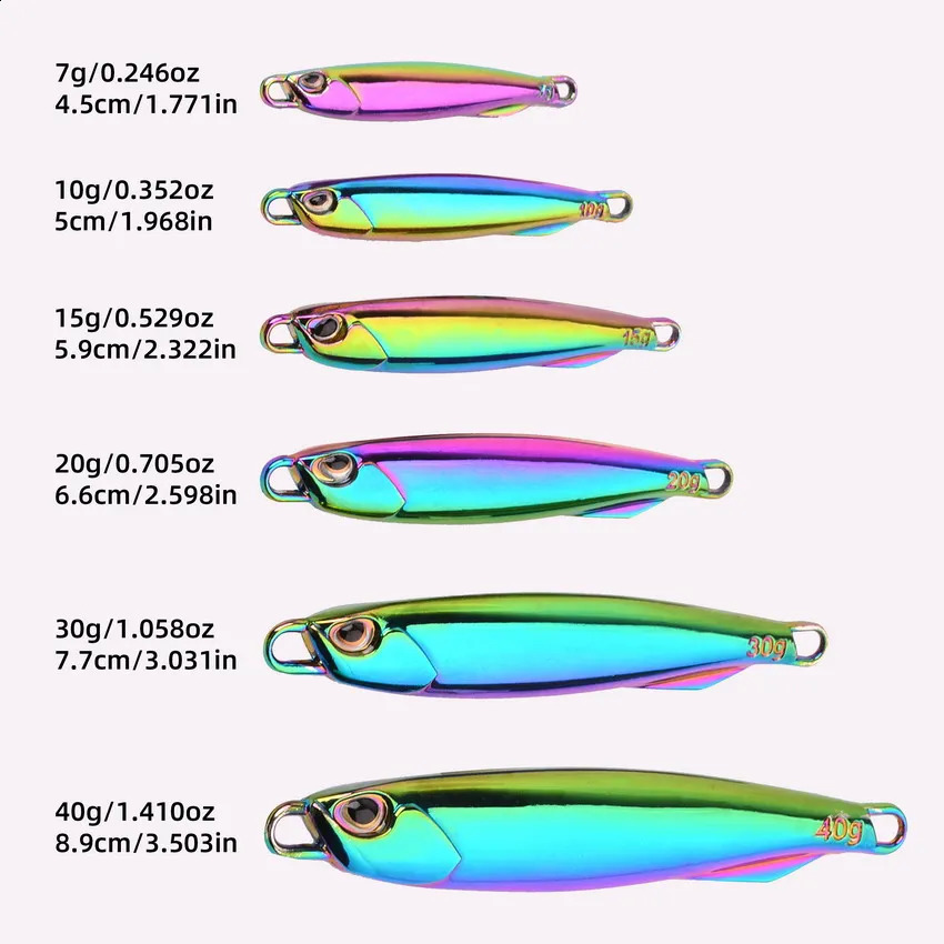 lot metal cast jig sked 60g 40g 30g lockar set med krokgjutning jigging fisk hav bas fiske lure artificiellt bete 240313