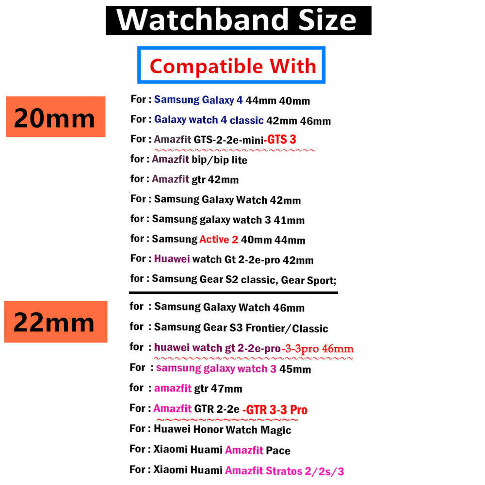 22mm 20mm Metal Strap Samsung Galaxy 46mm/3/gear S3/huawei Watch GT 2/3 Pro Stainless Steel Wristband for Amazfit GTR