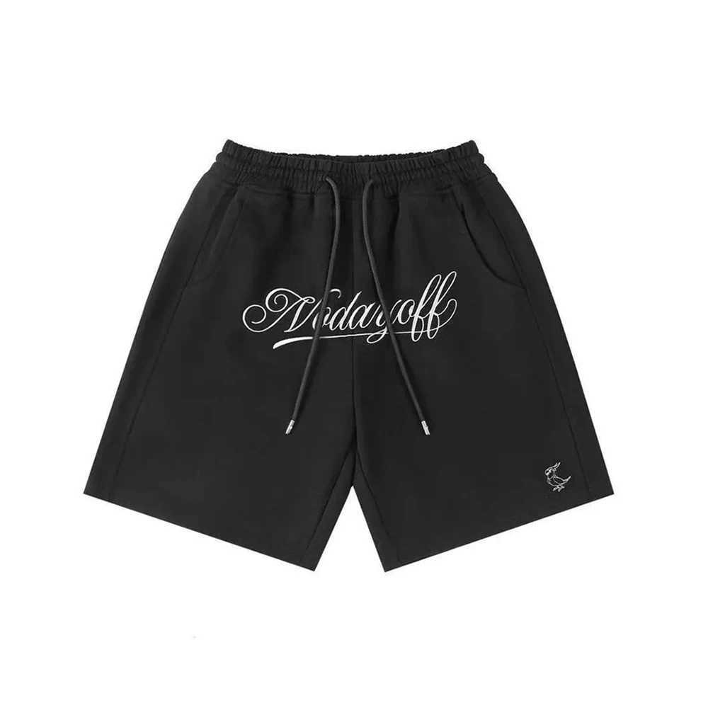 Męskie szorty Summer Mens High Street Hafdery luźne pięciopunktowe spodnie proste proste wszechprezy Chicano American Retro Shorts Men J240316
