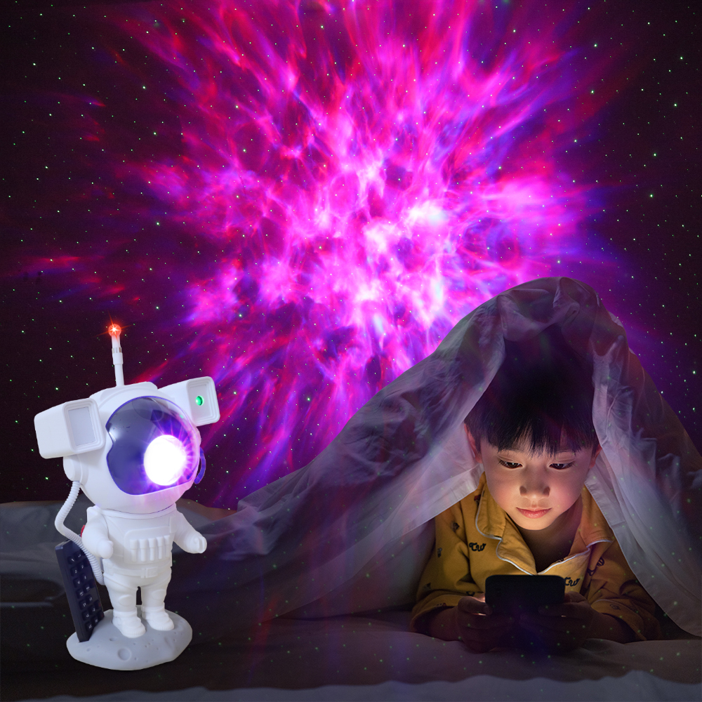 USB Kids Gift Spaceman RC BT Tillgänglig Starry Sky Galaxy Projector Smart Astronaut Star Projection Light Bluetooth Music Högtalare Remote Control