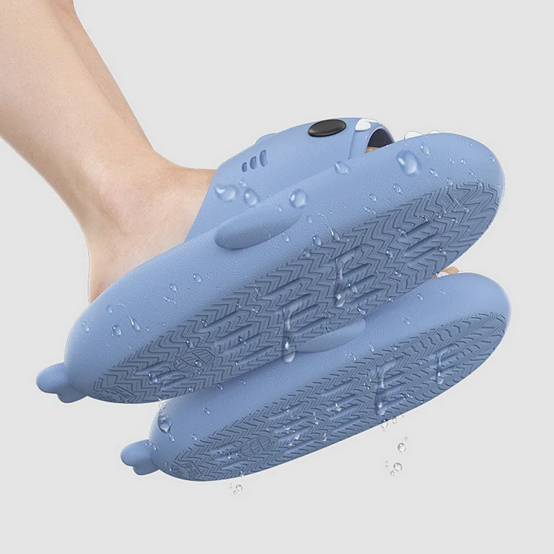 Slippers Thick Bottom Home Shark Shape Cloud Slippers Women Non Slip Platform Bathroom Slides Woman 2022 Summer Sandals Men Flip Flops