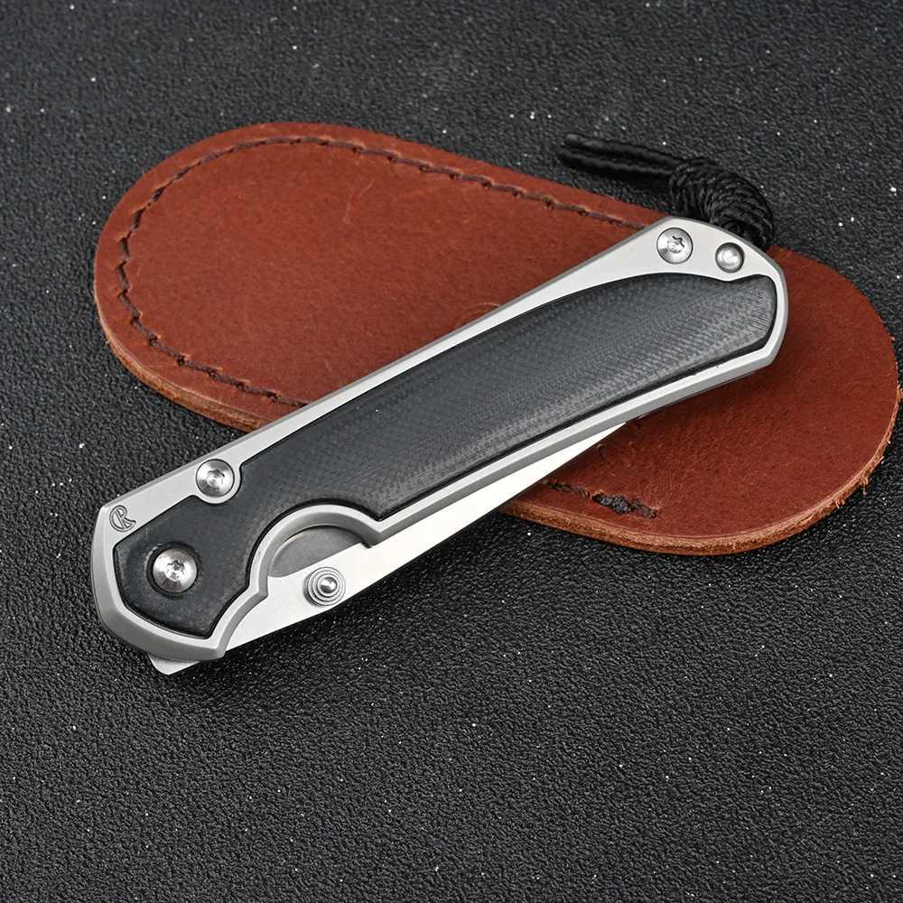 Taktiska knivar Titanlegering Handtag D2 Steel Blade Folding Pocket Knife Outdoor Hunting Camping Survival Knives Self Defense EDC Jackknifel2403