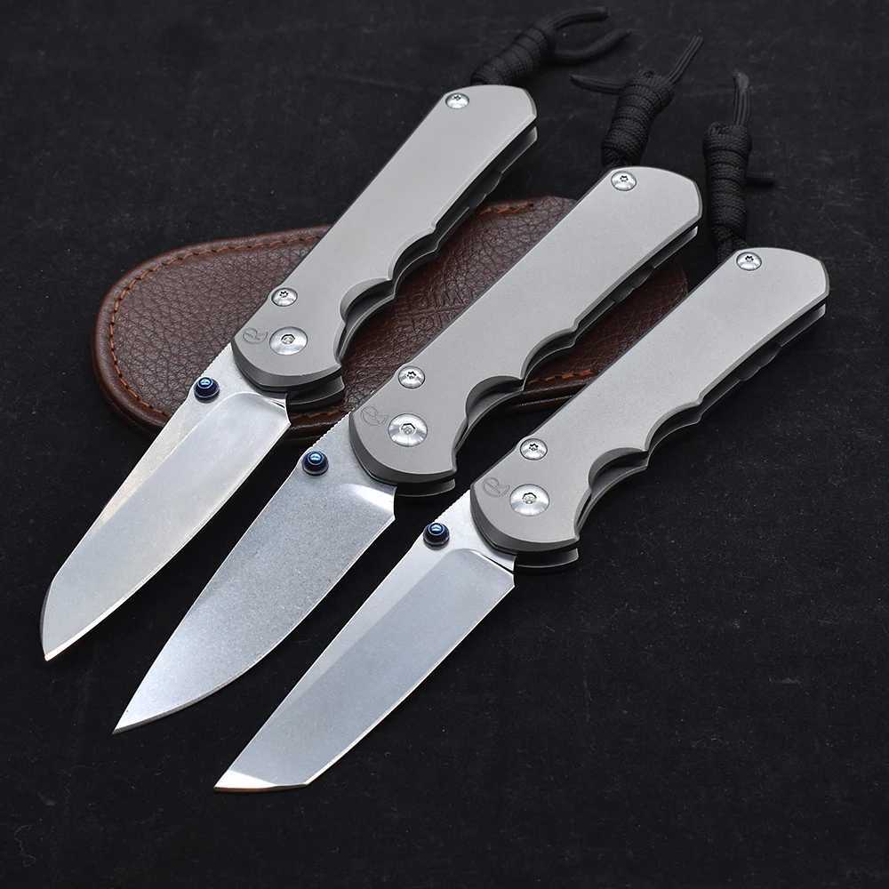 Tactische messen Chris Reeve Cr S35VN Blade Bal Lager Stone Wash Titanium Alloy Survival Tool Outdoor Camping Knife Hoge Hardheid Sharp EDCL2403