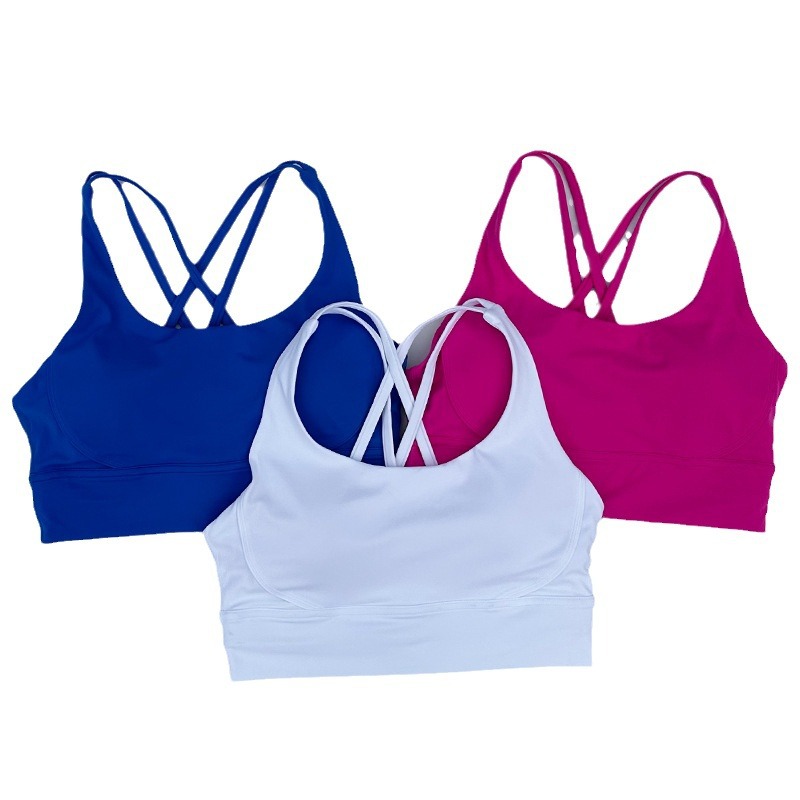 Ll sport yoga bra bröstkudde kvinnor tillbaka korsar sport bh snabb torkning andas underkläder gym som kör brassiere sexig mjuk fast färg racerback tank tops