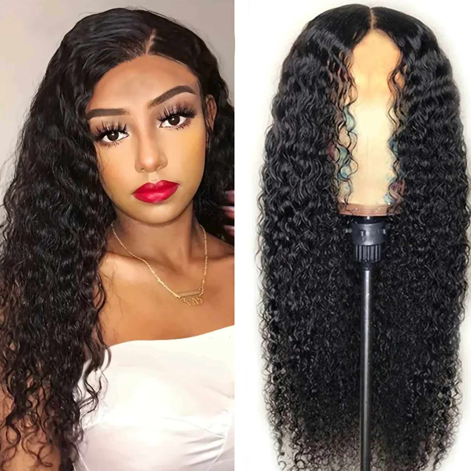 Perucas Sintéticas Sintética Longa Milho Preto Perm Cabelo Encaracolado Pequena Peruca Africana Simulação de Alta Densidade Da Cor Natural Mulheres Negras Peruca Encaracolada 240328 240327