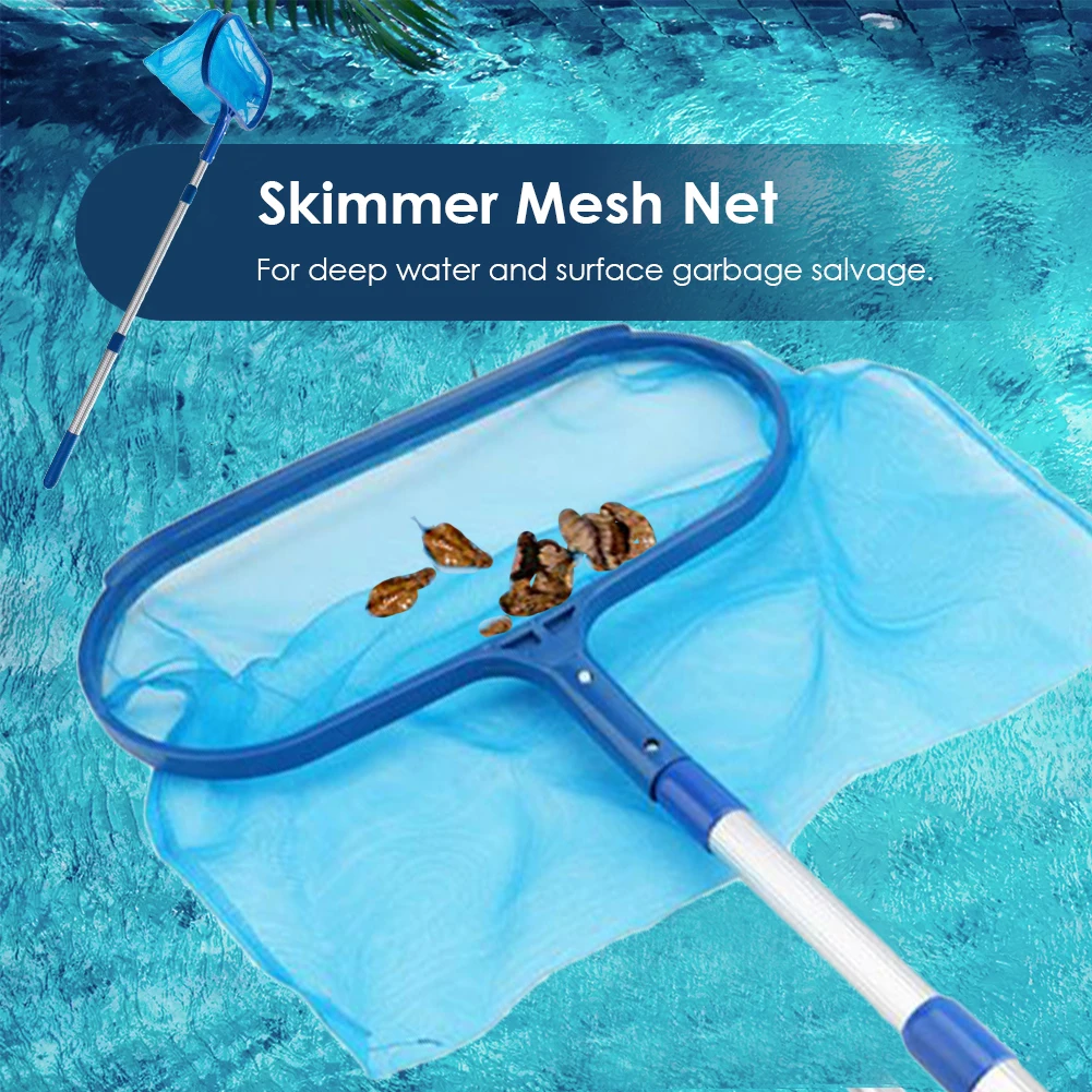 Rete skimmer piscina con asta telescopica, stagni, pulizia, detriti, rastrello foglie, accessori piscina