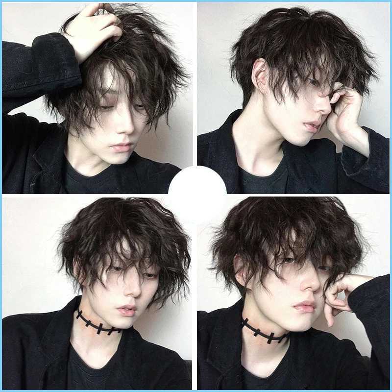 Synthetic Wigs XUANGUANG Black Short Wig Synthetic High Temperature Wig Mens Wigs for Cosplay Anime Party Daily Wig Realistic Natural Hair 240328 240327