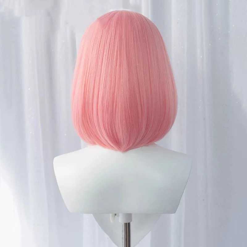 Synthetische pruiken Cosplay Pruiken Anime Haruno Sakura Kort Roze Stijl Haar Haruno Sakura Hittebestendige Cosplay Kostuum Pruiken 240329