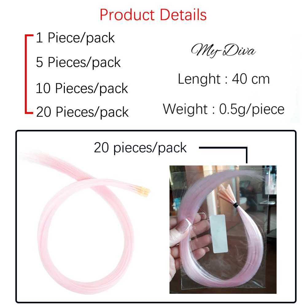 Synthetische Perücken, synthetisches farbiges I-Tip-Federhaar, 16, 1–20 Strähnen/Packung, Hochtemperaturfaser-Perückenzubehör für Damen, 240328 240327