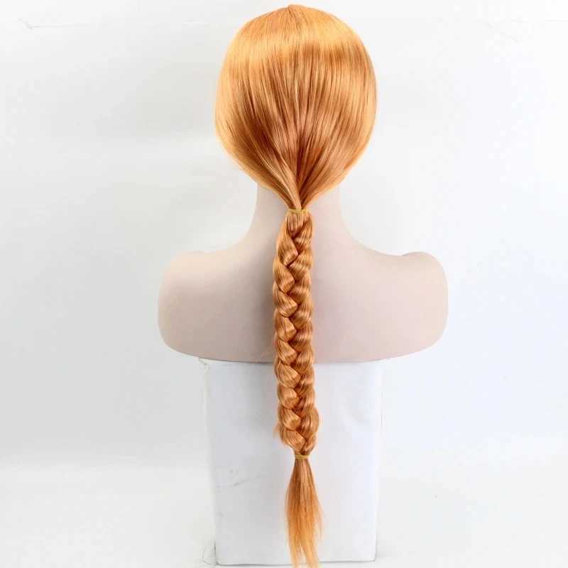 Synthetic Wigs Anime Wigs Fiona Princess Cosplay Wig Orange Synthetic Long Hair For Women Halloween Heat Resistant Synthetic Wig 240328 240327