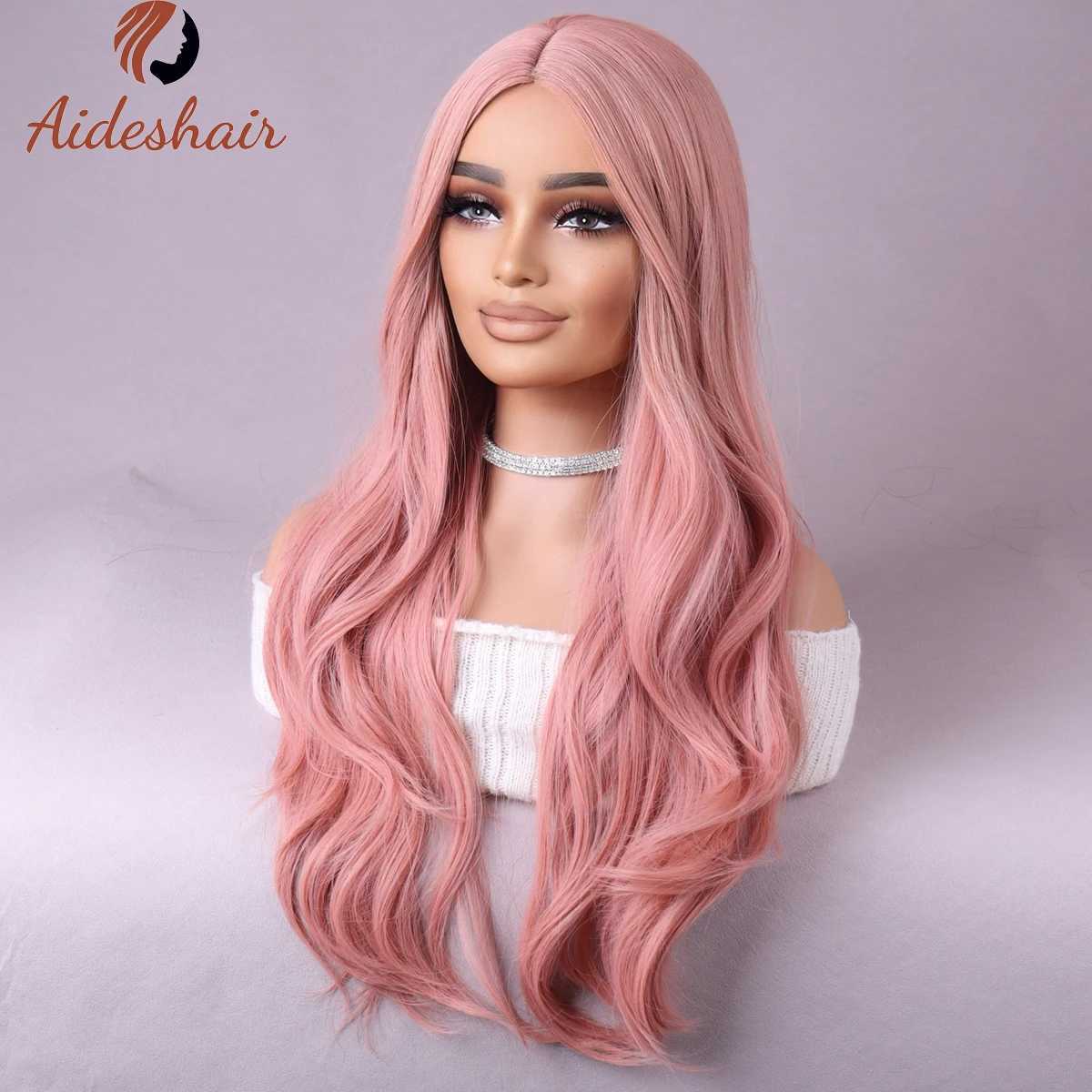 Synthetic Wigs Short curly pink wig with heat-resistant synthetic hair Cosplay party wig 240328 240327