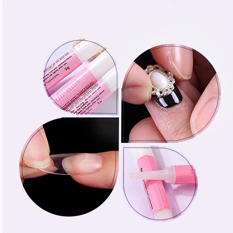 Kits 2g Super Strong Mini Nail Glue for Professional Nail Art Rhinestone Decoration Accessories False Nail Adhesive Glue