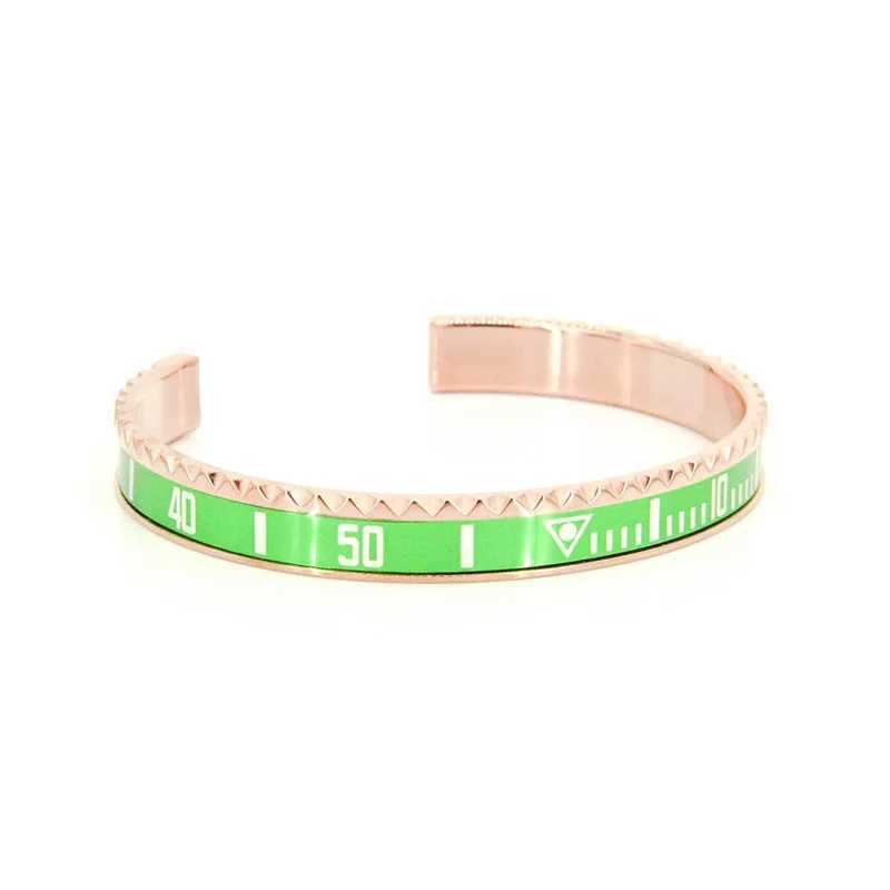 Bracelet manchette en acier inoxydable 12 couleurs or rose ST03 240319