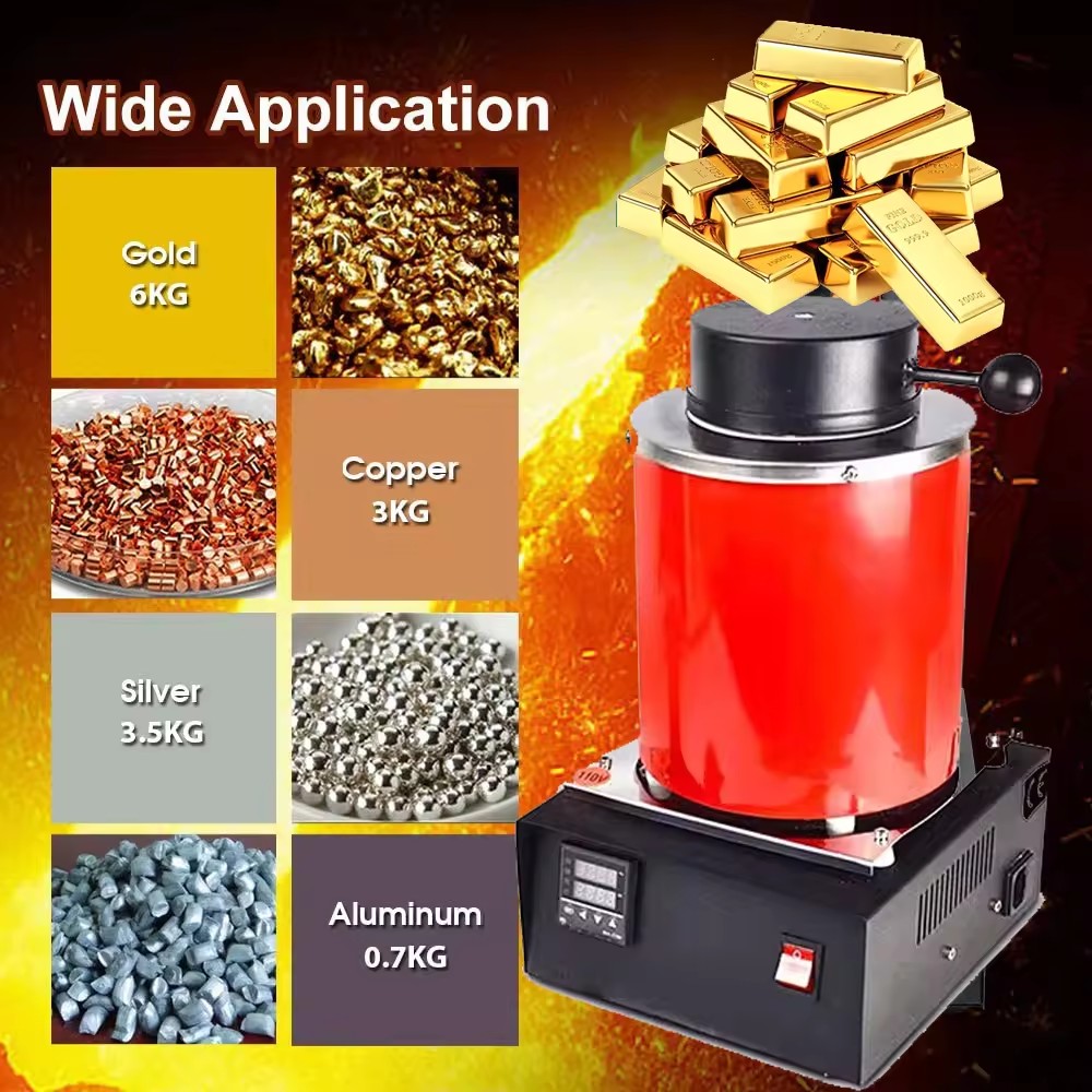 Electric High Temperature Mini Small Tin Silver Copper Aluminum Gold Melting Machine Melt Furnace for Sale