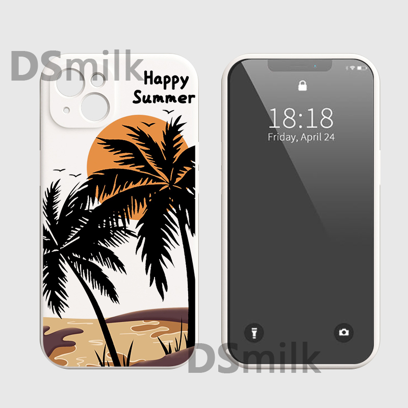 Coconut Tree Phone Case for iPhone 15 14 13 Pro 12 11 Pro Xs X XR Max 8 7 SE Strong Silicone Cases Soft Back Cover