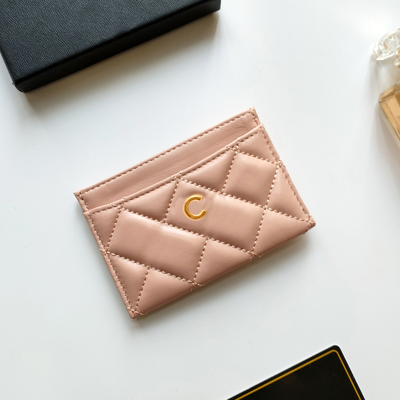Top Mirror Quality Fashion Fashion Small Wallet Designer Card Holder Coin Purse Pink Young Girl Wallet Slim Leather Carte Portefeuille ID CARTES DE CRÉDIT MINI BOURS