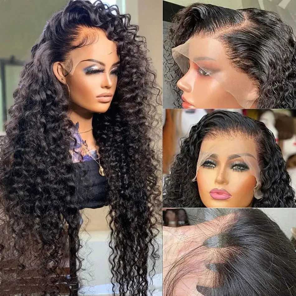 Synthetic Wigs Synthetic Wigs 40 Inch 13x6 Hd Curly Lace Front Human Hair Wigs Brazilian For Women Pre Plucked 13x4 Deep Wave Frontal Wig 4x4 5x5 Closure Lace 240327