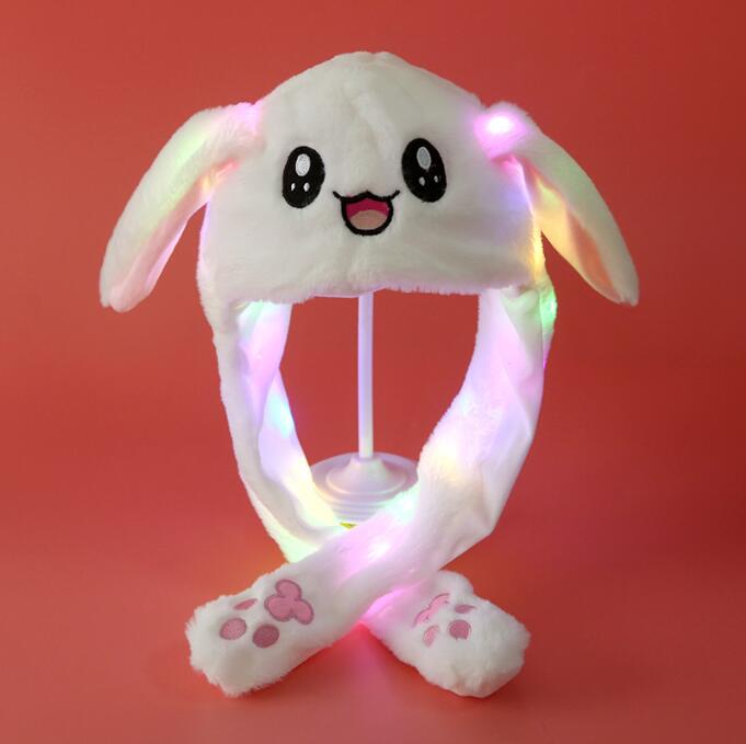 Ears will move the glowing rabbit hat air bag rabbit pinch ears