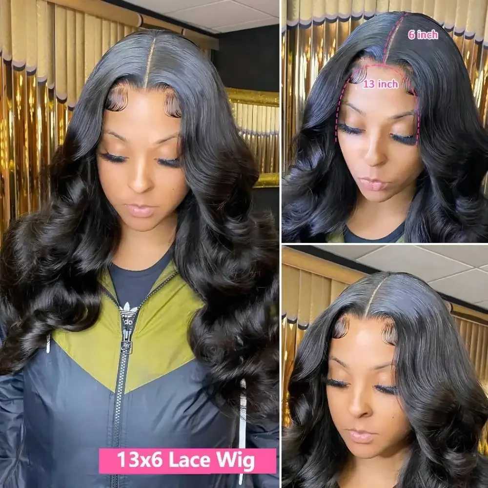 Synthetic Wigs Synthetic Wigs 30 Inch HD Transparent 13x4 Body Wave Lace Front Wig Brazilian Pre Plucked 13x6 Lace Frontal Wig Human Hair Wigs For Black Women 240329