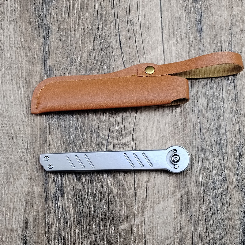 Oferta especial A5028 Cuchillo plegable mecánico 440C Hoja con revestimiento de titanio Mango de acero inoxidable Acampar al aire libre Senderismo Pesca EDC Navajas de bolsillo