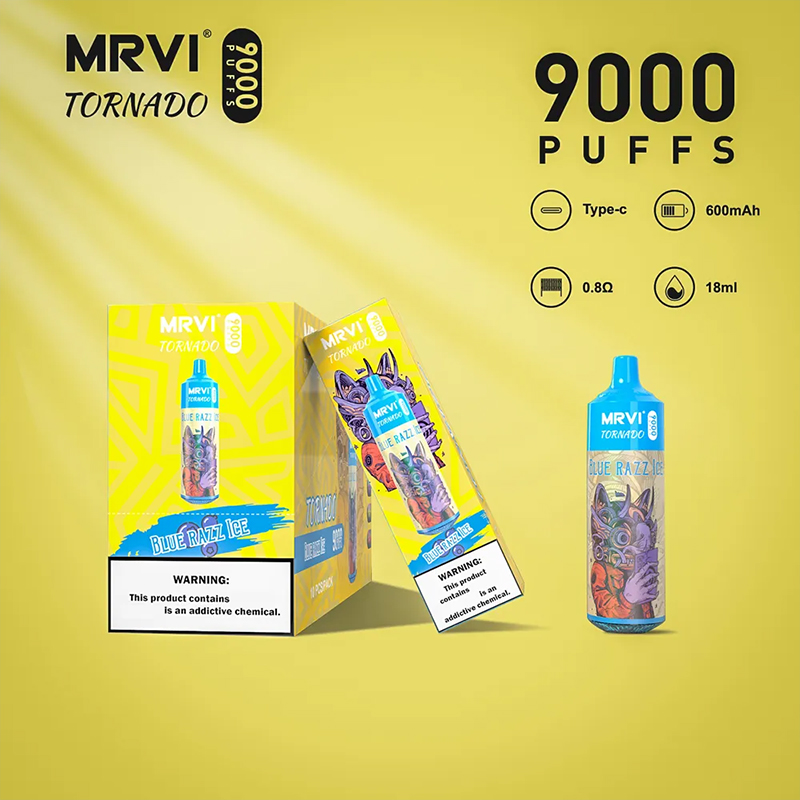 Tyskland Lokalt lager MRVI Tornado 9000 Puffs Randm Puff 9K ångar engångscigarett med laddningsbar 600mAh 18 ml POD POSHOTAL FACTORY Snabb leverans 3-5 dagar