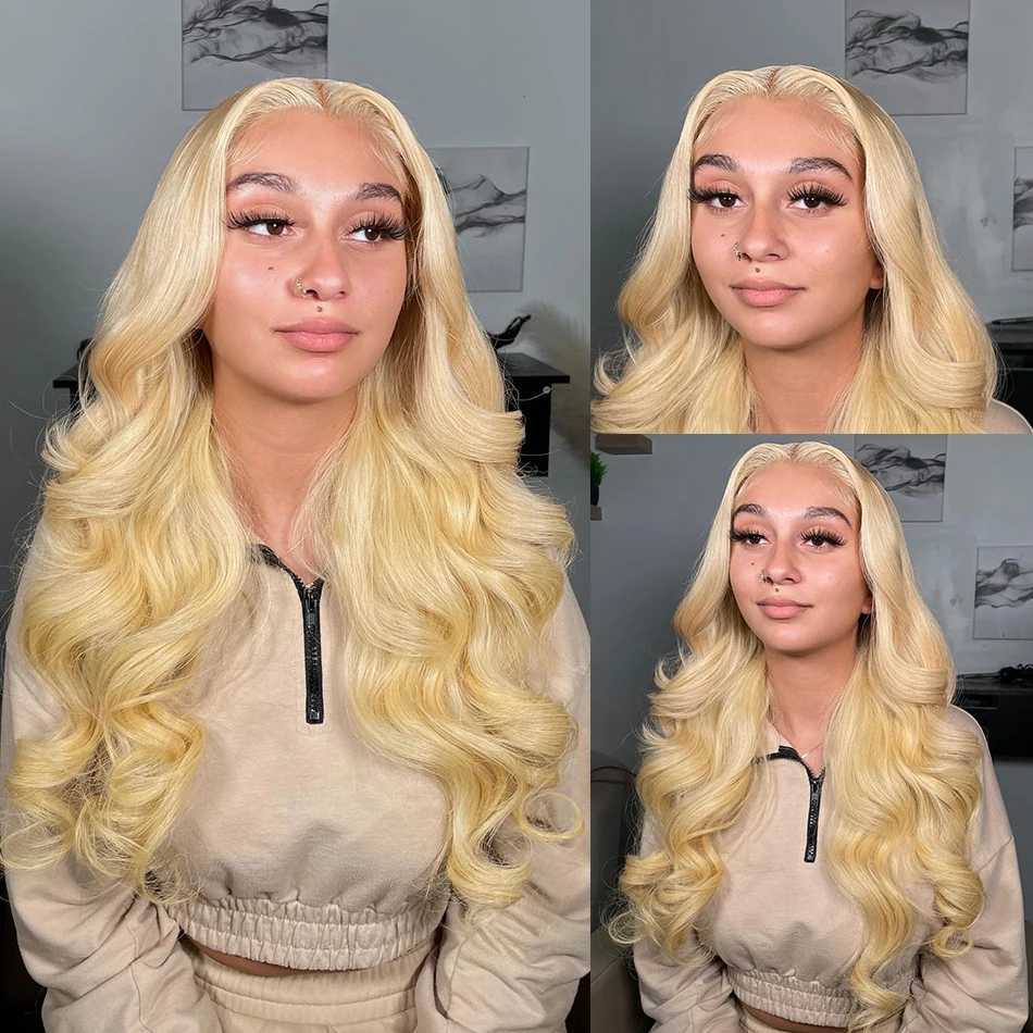 Synthetic Wigs Melodie HD 30 40 Inch 250% 613 Blonde Body Wave 5X5 Glueless Ready to Wear 13x6 Lace Front Human Hair Wigs 13x4 Lace Frontal Wig 240329