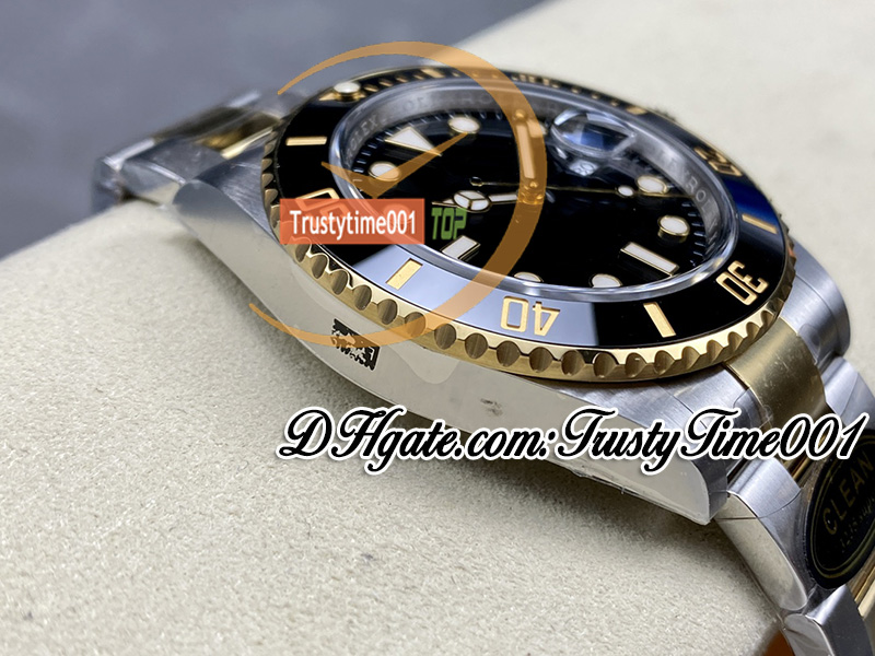 41mm 126613 VR3235 Automatisk herrklocka Clean CF Two Tone Yellow Gold Ceramics Bezel Black Dial Dot Markers 904L Steel Armband Super Edition TrustyTime001 Watches