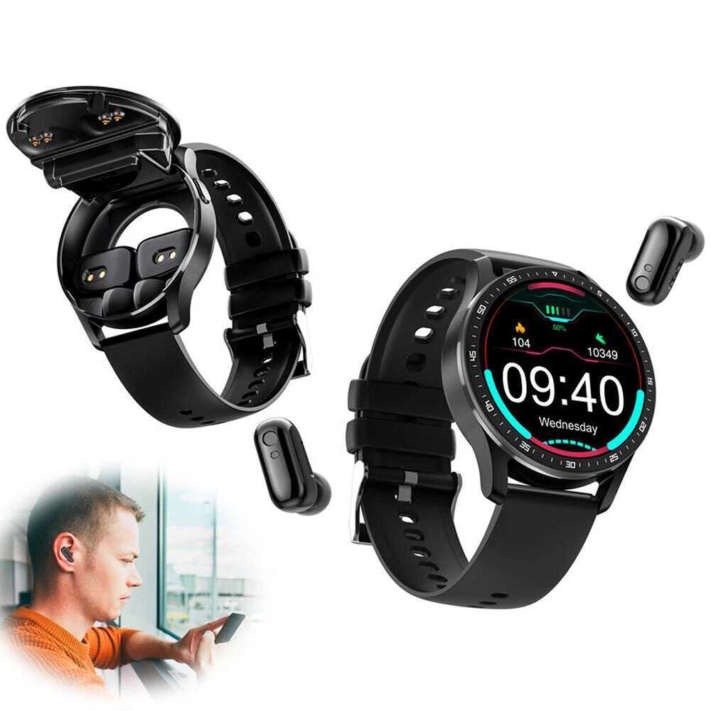 Relógios de pulso X7 Smart Watch TWS Dois em um sem fio Bluetooth Headset Dual Headset Chamada Saúde Pressão Arterial Esportes Música Smartwatch 240319