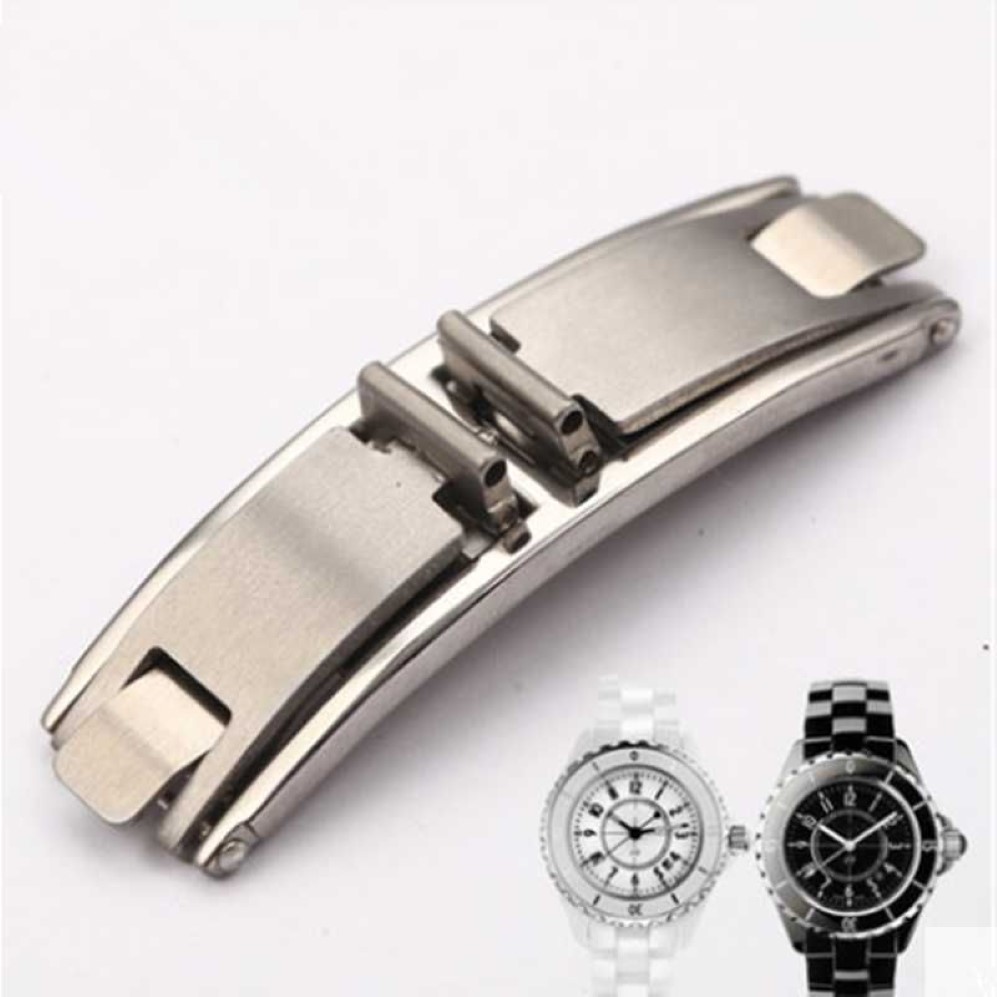 Accesorios para correas de reloj Hebilla de cerámica J12 Hebilla plegable elástica de acero inoxidableWatch324W