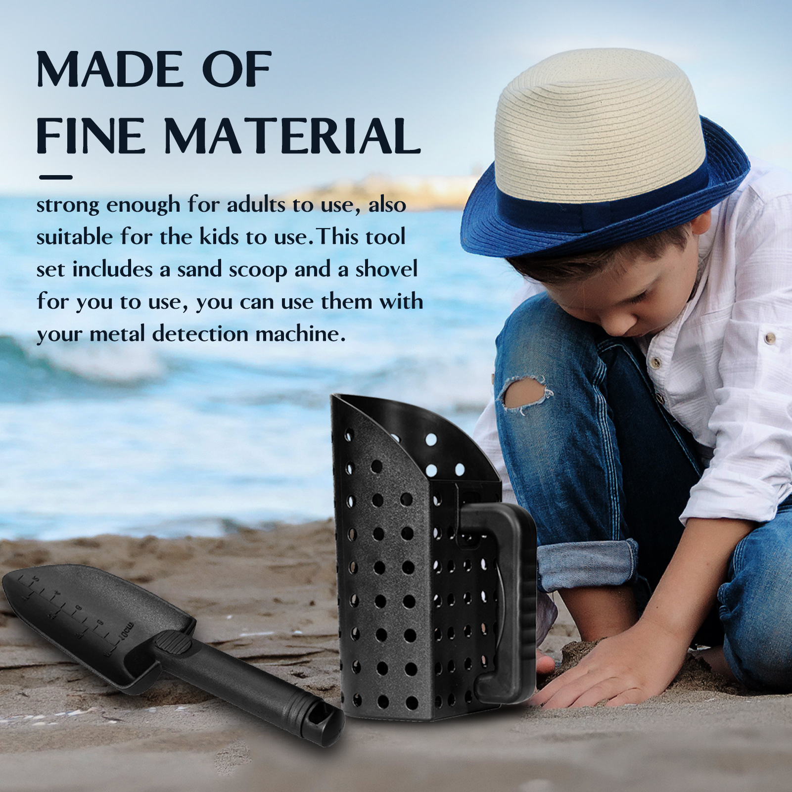 Private molded hourglass sand bucket metal filter sieve metal kids beach tools