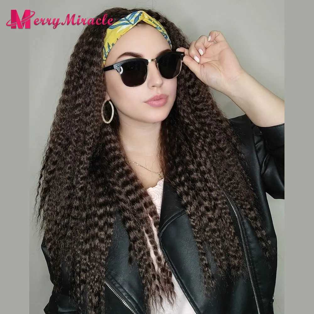 Synthetische pruiken Lang Kinky Krullend Ombre Kleur Synthetische pruiken voor zwarte vrouwen Zwart Blond Gember Wit haar Afro Kinky Krullend Pruiken van synthetisch haar 240328 240327