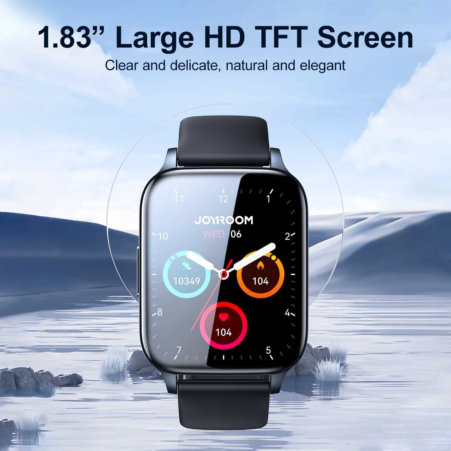 Wristwatches Joyroom IP68 Smartwatch Bluetooth 1.83 Inch Screen Smart Watch With 20 Sprots Models 20 Days Ready Heart Rate Watch 240319