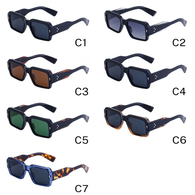 Occhiali da sole polarizzati oblunghi alla moda Occhiali con montatura spessa con rivetti a freccia e novità gambe larghe lentes de sol Occhiali da vista personalizzati