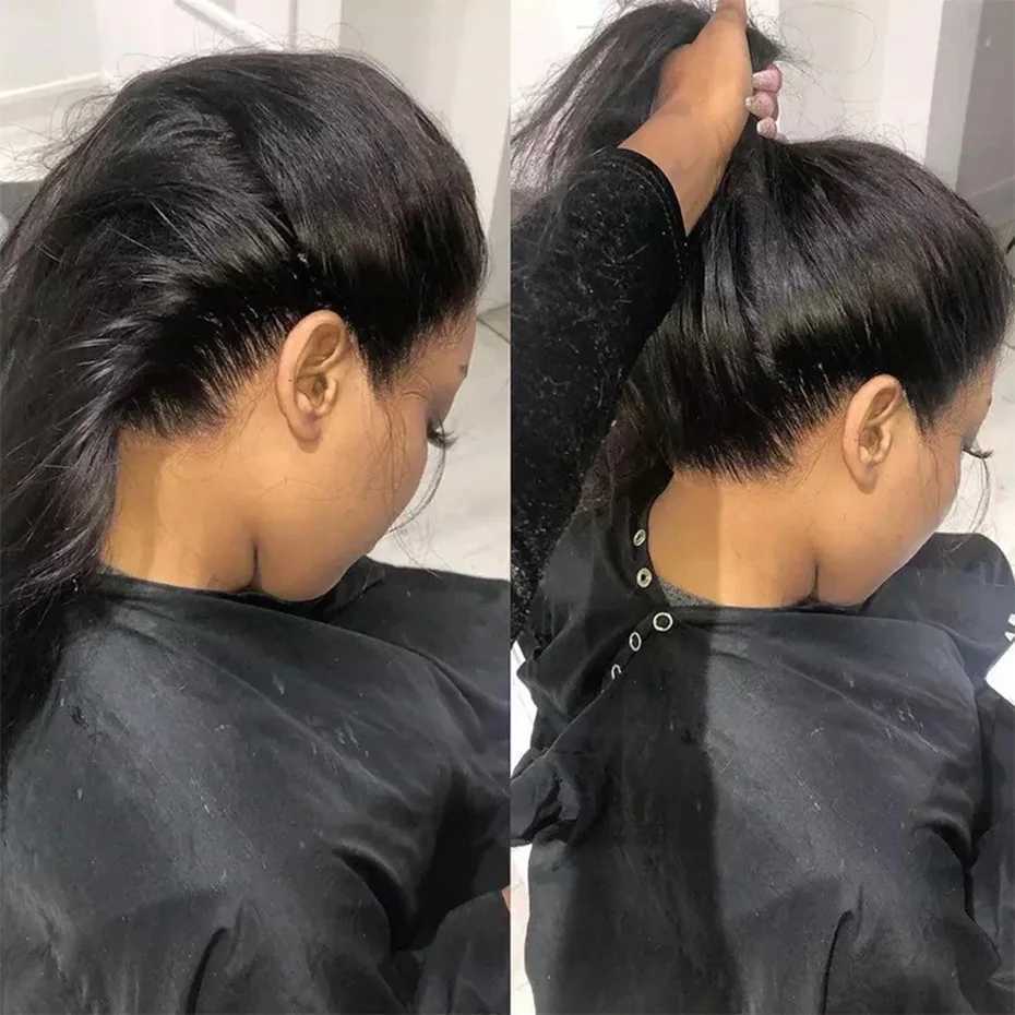 Synthetic Wigs Synthetic Wigs Gabrielle 360 Lace Frontal Wigs Human Hair for Ponytail Brazilian Straight Lace Front Wig on Clearance Sale Remy Hair 30 Inch 240329