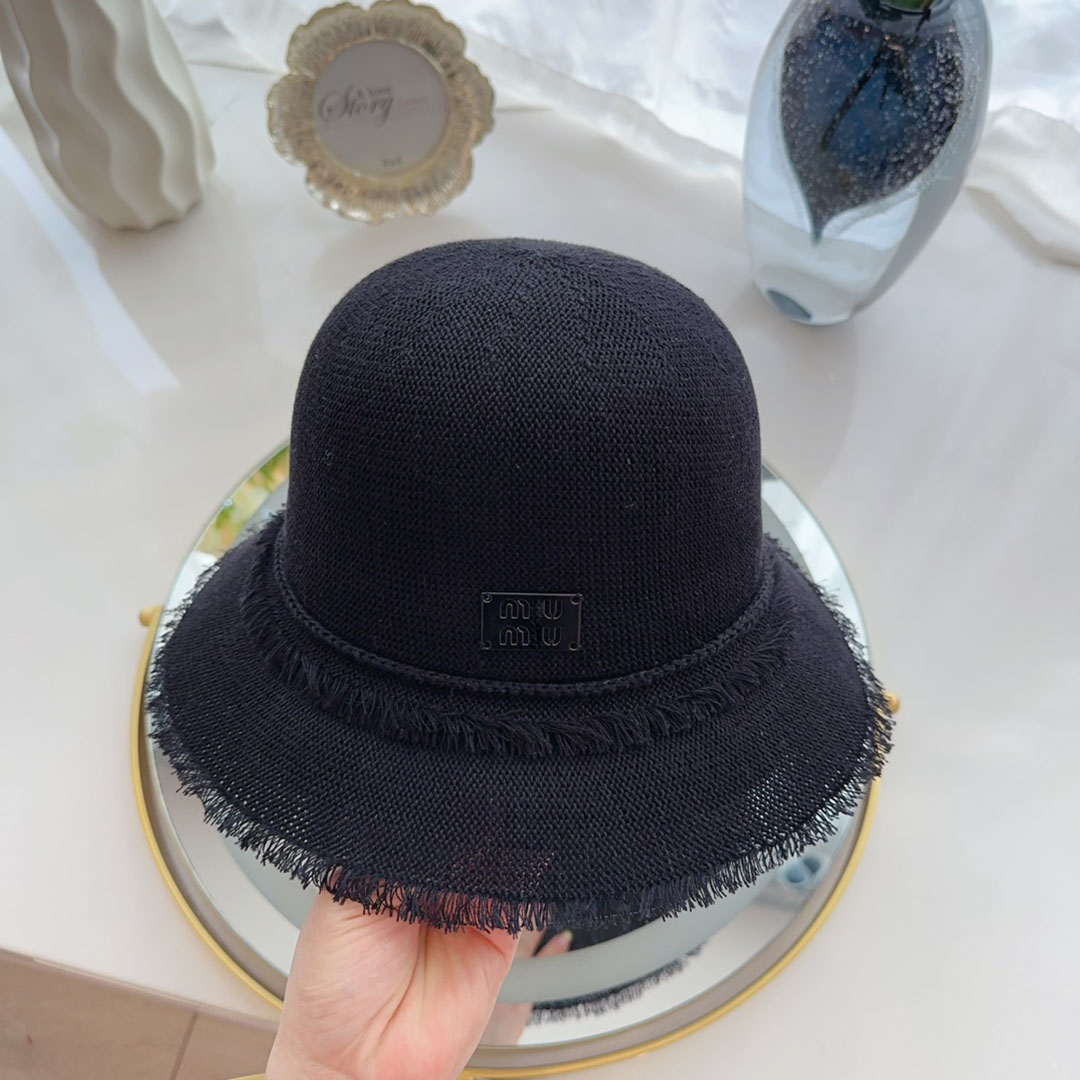 Chapeau seau de styliste minimaliste tissé, chapeau de paille avec lettres de couleur unie, pare-soleil d'extérieur et chapeaux de plage respirants