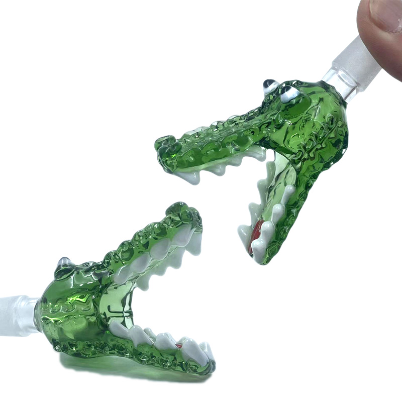 QB Thick Pyrex Glass Animal Bowl with Hookah 14mm 18mm Male Green Blue Snake Octopus Crocodile Herb Tobacco Bong Bowls for Glass Water Pipes Bongs