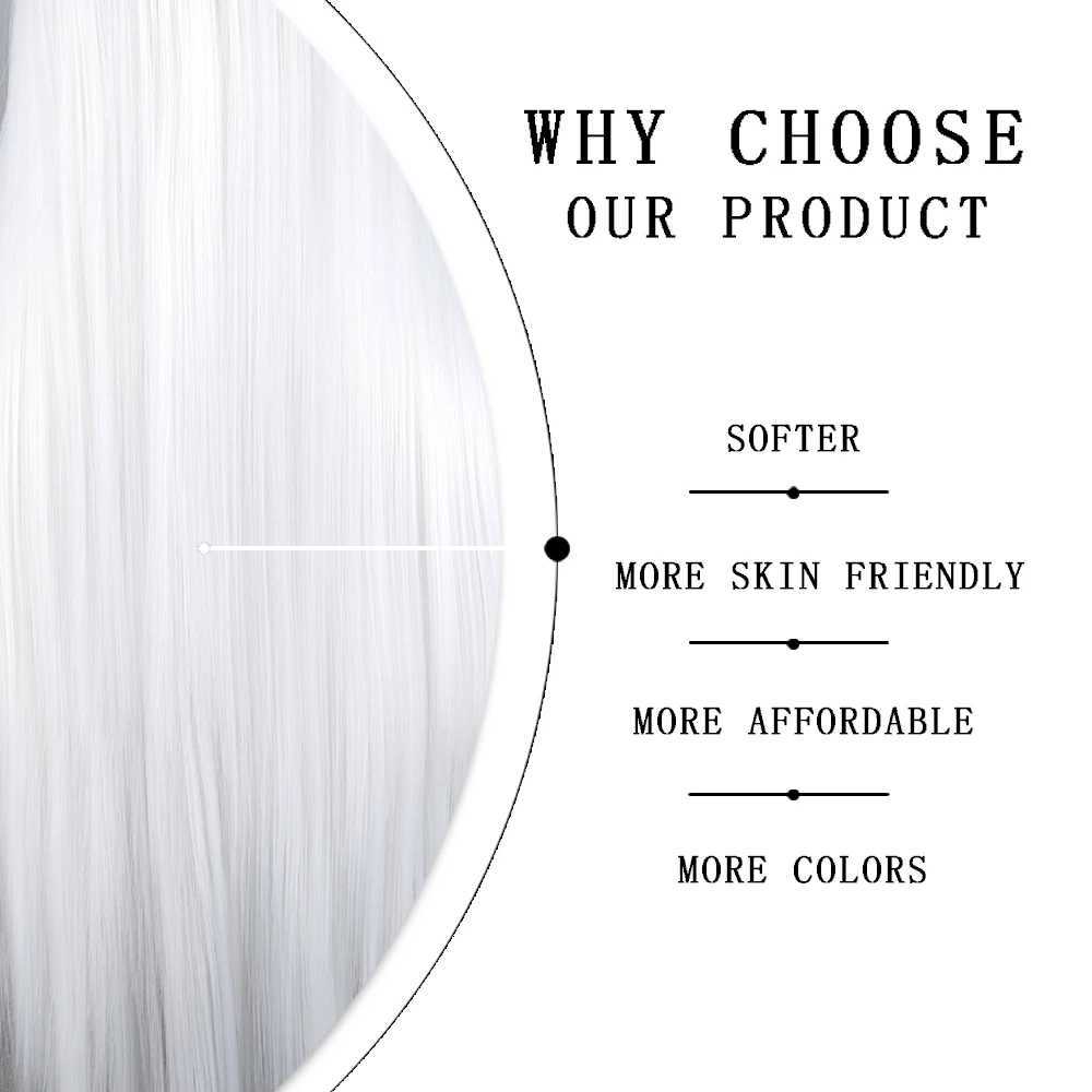 Synthetic Wigs Cosplay Wigs White Long Straight Front Synthetic Wig Without Bangs For Women Hair Fibers Are Heat Resistant Cosplay Daily Wear 240328 240327