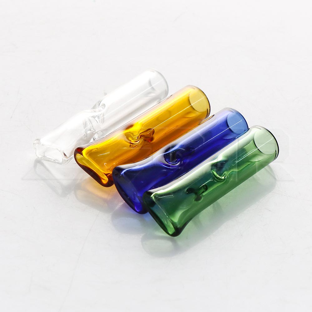 Glass Filter Tip Flat Round Mouth Smoking Joint 9mm Clear Colorful holder for Dry Herb Tobacco Cigarette Rolling Paper