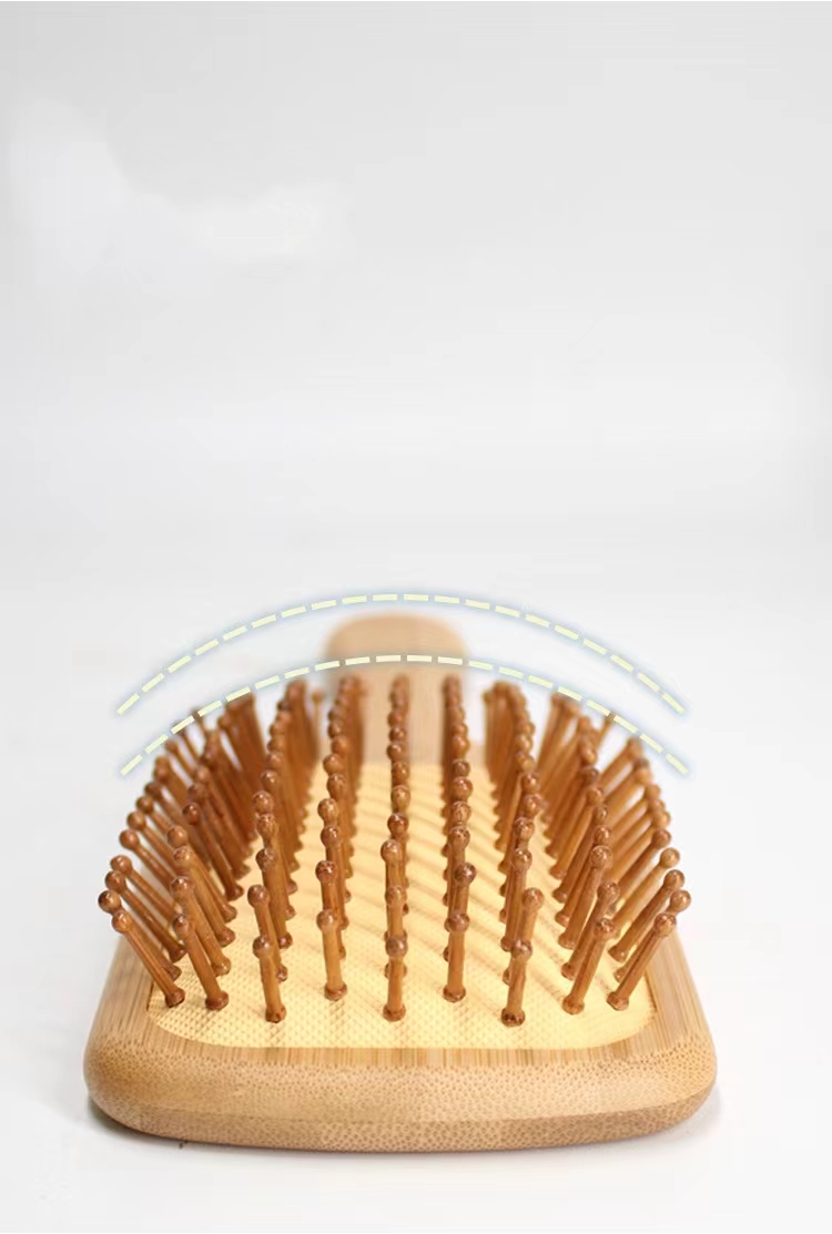 Brosses à cheveux brosse démêlante en bambou brosse incurvée peigne de massage démêlant brosse à cheveux portable pour les femmes brosses de coiffure droites et bouclées