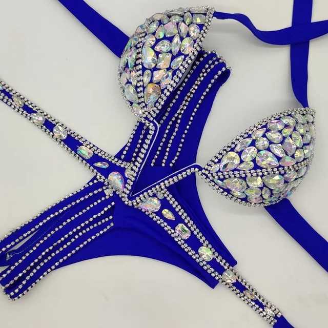 ملابس السباحة النسائية 2020 Venus Vacation V-Neck Rhinestone Swimsuit مع Bikini Diamond Set Up Swimsuit Pendant Stone Swimsuit J240319