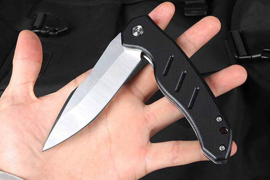 Special Offer M7725 Flipper Knife 440C Satin Tanto Point Blade G10 with Steel Sheet Handle Ball Bearing Outdoor Camping Hiking Fishing EDC Pocket Knives
