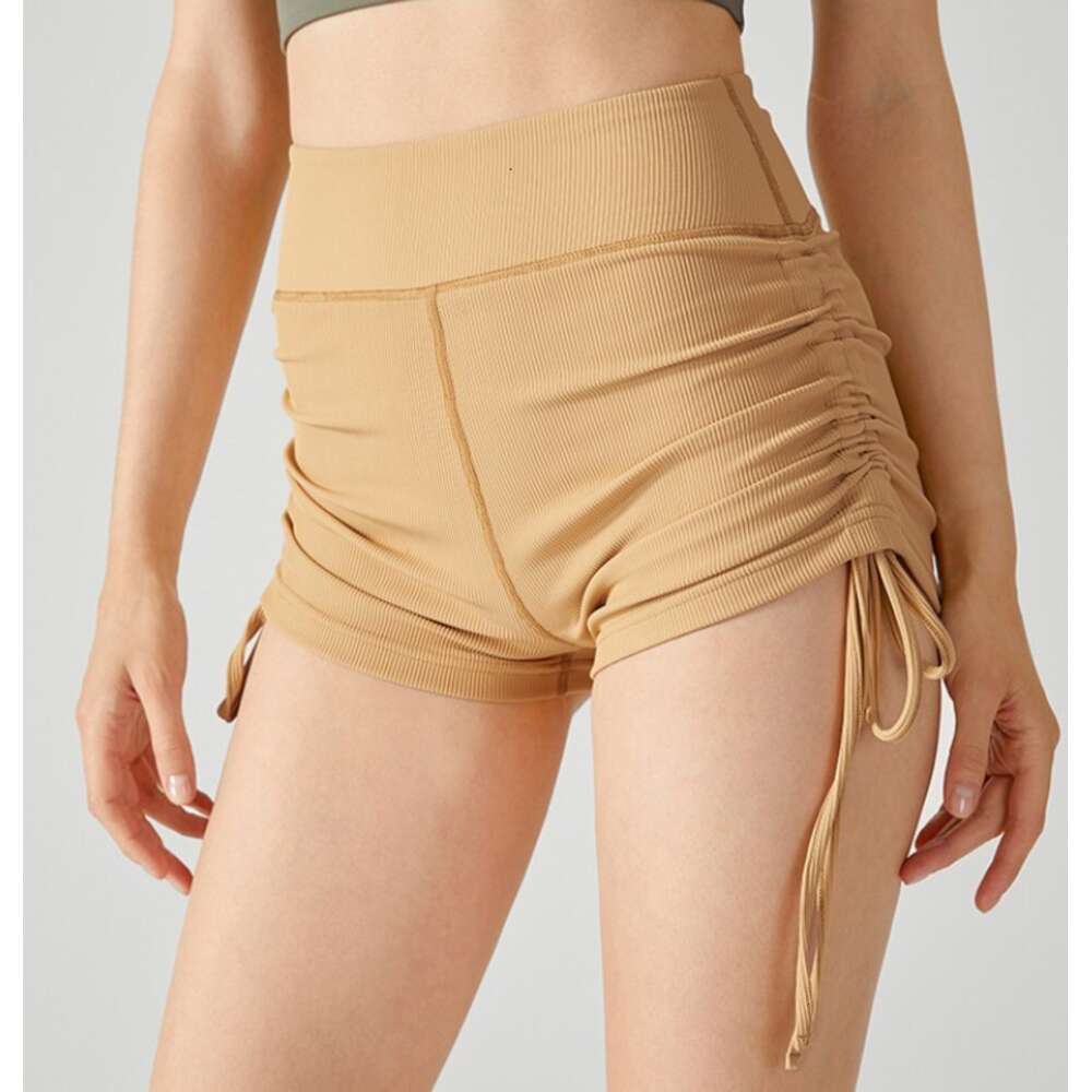 AL Yoga 2024 Short d'extérieur Spicy Hot Girl avec cordon de serrage pêche, short de fitness, pantalon chaud, taille haute, serré, serrage abdominal, exercice de yoga et de saut