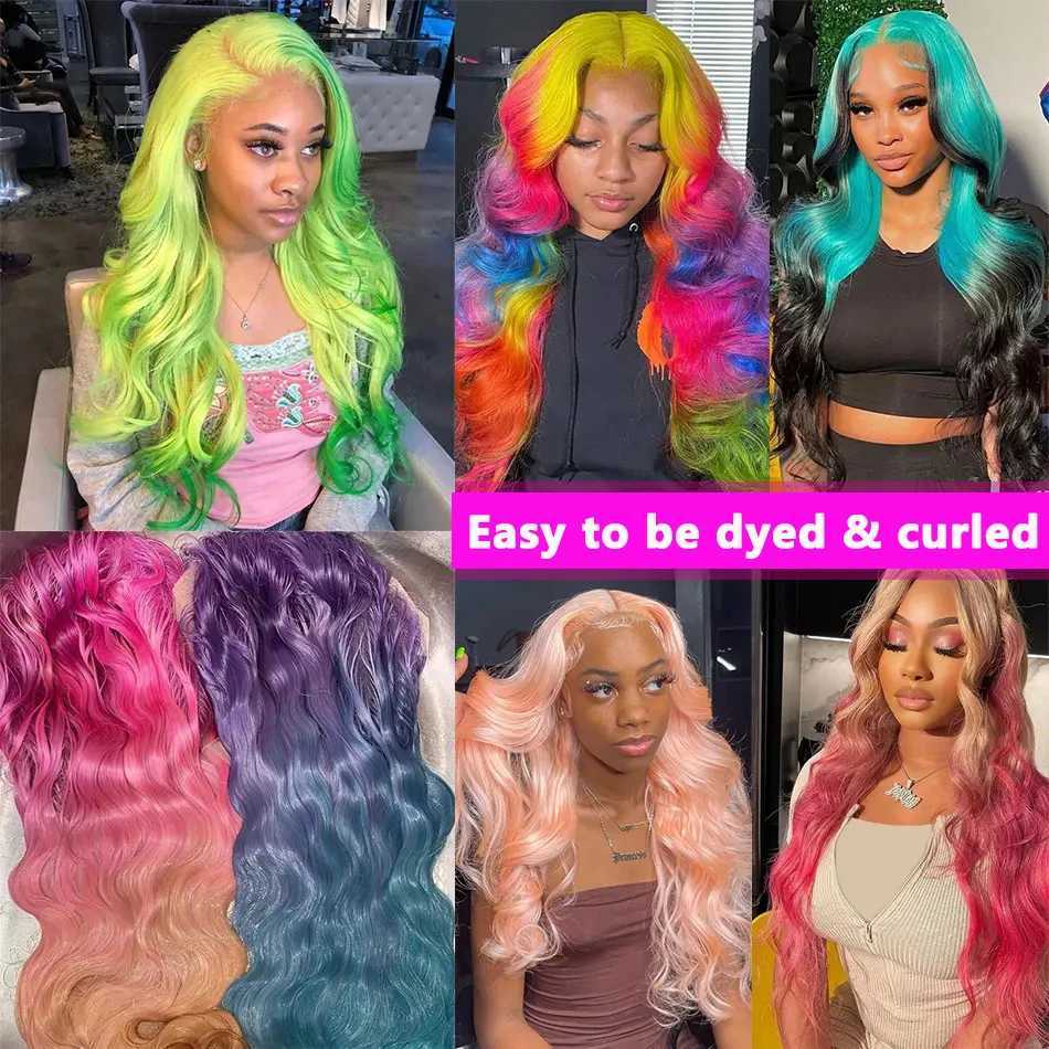 Synthetic Wigs Tuneful 613 Blonde 13x6 HD Lace Frontal Human Hair Wigs For Women Malaysian Body Wave Transparent 180% 13x4 Lace Front Human Wig 240328 240327