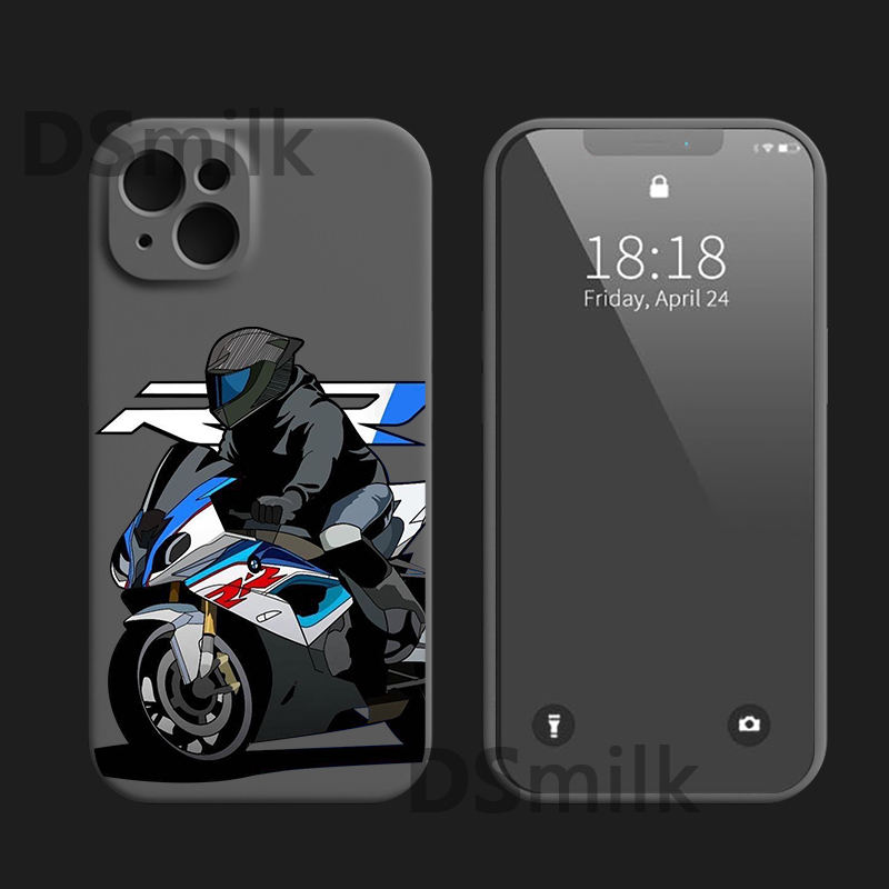 Motorcycle rider Phone Case for iPhone 15 14 13 Pro 12 11 Pro Xs X XR Max 8 7 SE Strong Silicone Cases Soft Back Cover