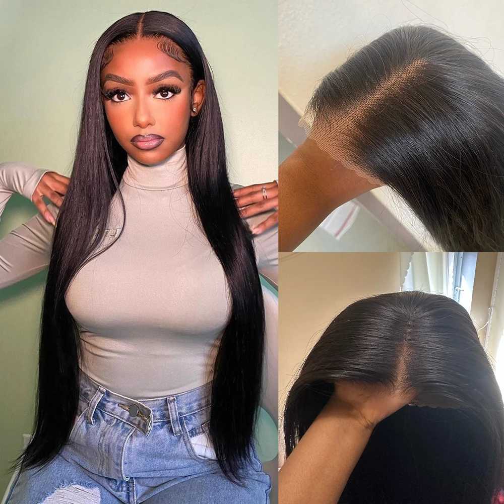 Synthetic Wigs HD Lace Front Human Hair Wigs Straight 13x4 13x6 Transparent Lace Frontal Human Hair Wigs Pre Plucked 360 HD Lace Wigs For Women 240328 240327