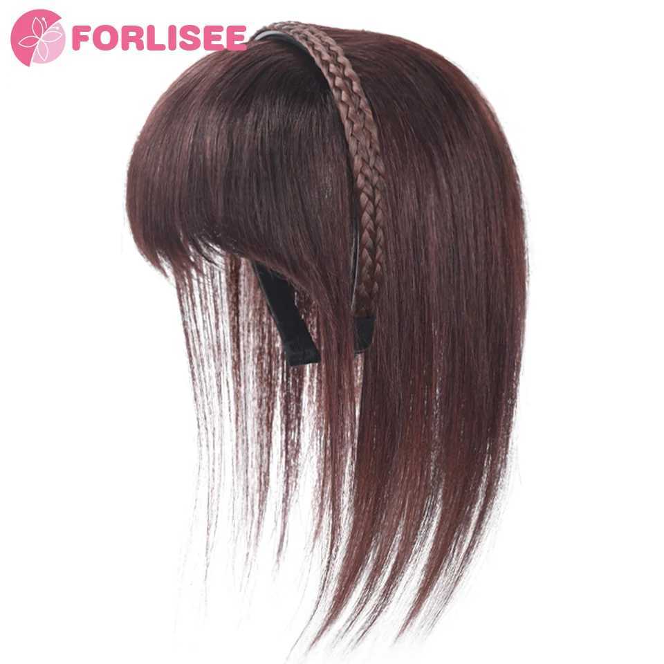 Synthetic Wigs Bangs FOR Braid Headband Bangs Synthetic Bangs Hair Fake Fringe Natural Hair Clip on Hairpieces for Women Invisible Natural 240328 240327