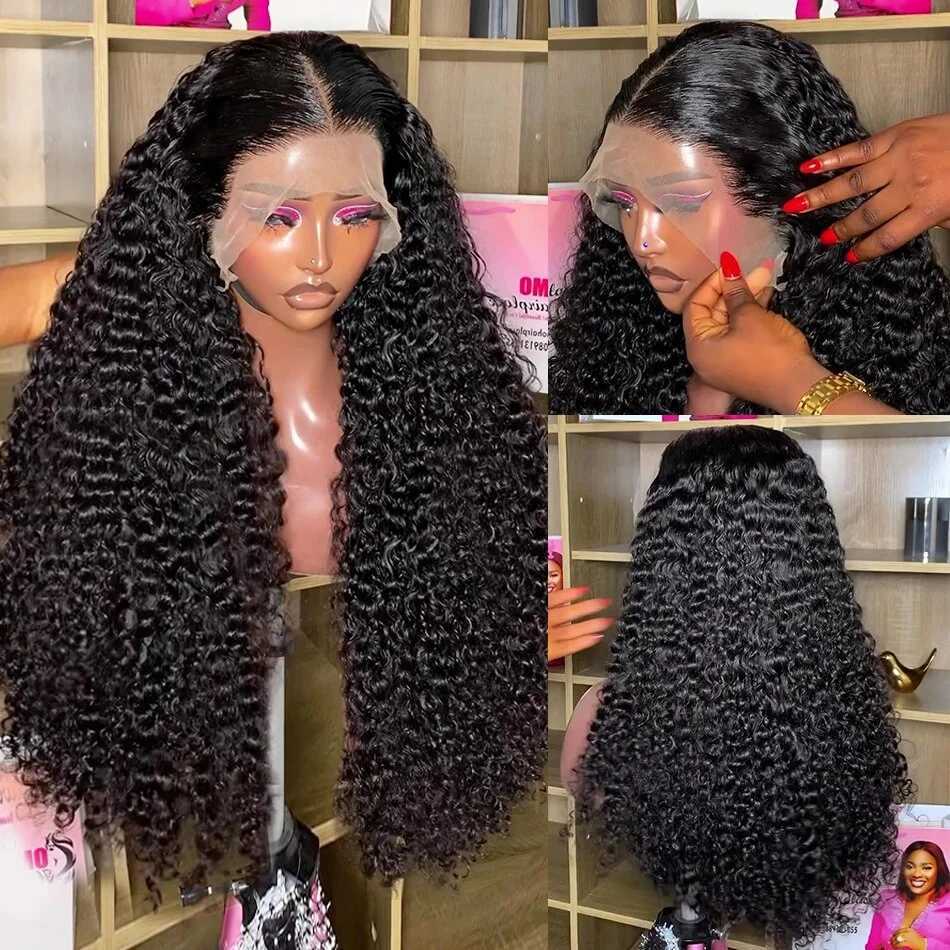 Synthetic Wigs Tewjig 30 40 Inch 250 Density Loose Deep Wave 13x6 HD Transprent Lace Frontal Wig Human Hair Curly 5x5 Gluless Closure Wig Women 240328 240327